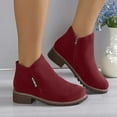 thumbnail image 3 of Oyedens Winter Ankle Booties for Women Round Toe Block Ankle Boots Fall Dress Shoes Short Snow Boots, 3 of 7