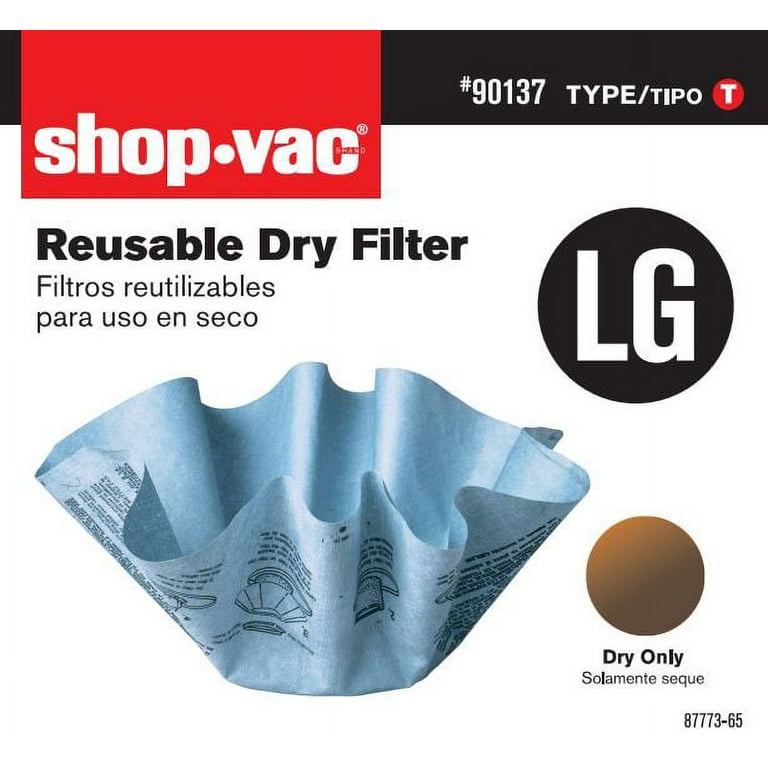 Shop-Vac 90107 Paper Disc Filter Reusable for Most Shop-Vac