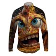 thumbnail image 3 of Camisas de manga larga con estampado 3D de pizza para hombre, camisas de hip-hop de calle de primavera y otoño, blusas góticas casuales de moda para hombre Y2k, 3 of 5