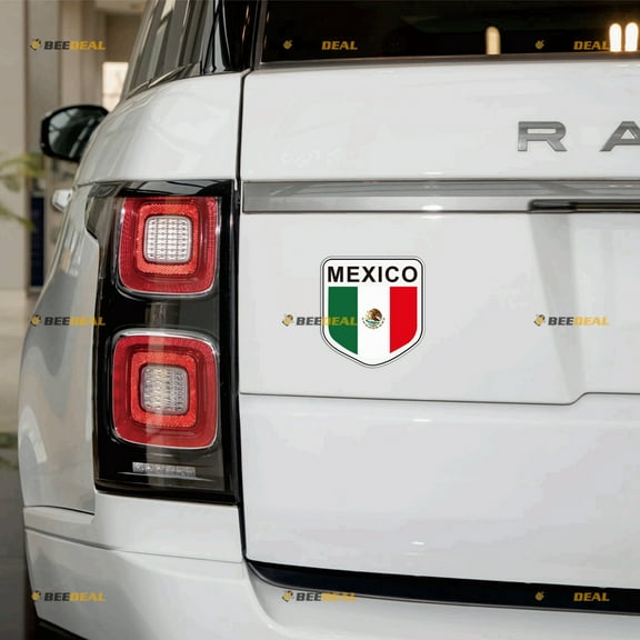 Flag of Mexico Mexican Car Magnet Shield Magnetic Sticker Decal - 2 Pack Reflective 4" - for Auto Truck Van Reusable Waterproof Fridg