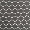 thumbnail image 3 of Unique Loom Trellis Frieze Collection Area Rug - Rounded (3' Square Dark Gray/Ivory), 3 of 7