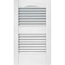 15 x 60-In. White Louvered Shutters, Pair