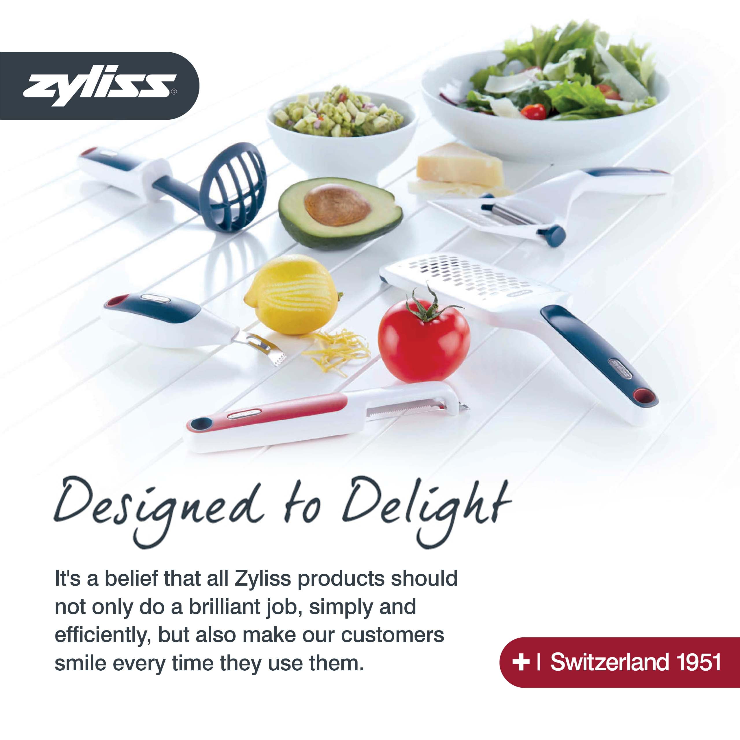 Zyliss Restaurant-Style Hand-Cranked Cheese Grater Fine Steel Blade  Shredder, White 