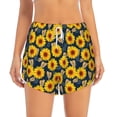 thumbnail image 2 of Goofa Sunflowers Printed Women 2 in 1 Running Shorts,Quick Dry Athletic Workout Shorts,High Waisted Athletic Shorts with Liner Pockets-Large, 2 of 9