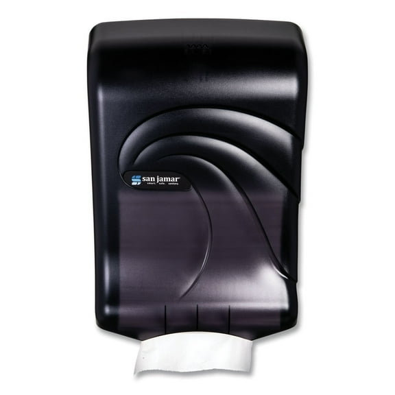 San Jamar Ultrafold Multifold/C-Fold Towel Dispenser, Oceans, 11.75 x 6.25 x 18, Transparent Black Pearl -SJMT1790TBK