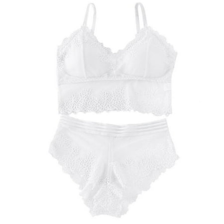 

[Clearance!]Women Everyday Push Up Bra Set Sxey Wireless Lace Brassiere With Briefs Underwear Lingerie Set