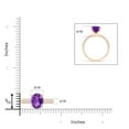 thumbnail image 3 of ANGARA Natural Classic Oval 2.28 ct Amethyst Ring in 14K Rose Gold for Women (Size-10x8mm) | February Birthstone, Birthday, Anniversary, Jewelry Gift for Women | Natural Amethyst Ring, 3 of 7