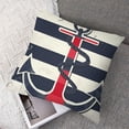 thumbnail image 7 of Acheng  Throw Pillow Covers Nautical Navy Anchor Navy Stripe Ocean Theme Square Pillowcase for Home Decor Sofa Car Bedroom Pillow case,Set of 2 24x24in, 7 of 7