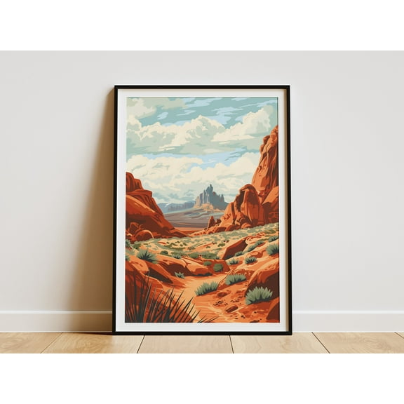 Nevada Valley of Fire National Park Poster Landscape Art Print Desert Hiking Nature Wall Art - Poster Unframed
