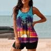 thumbnail image 4 of Traje de baño de dos piezas para mujer, trajes de baño para mujer, traje de baño de dos piezas con espalda de tirantes y estampado conservador para mujer, vestido de baño para mujer, 4 of 7