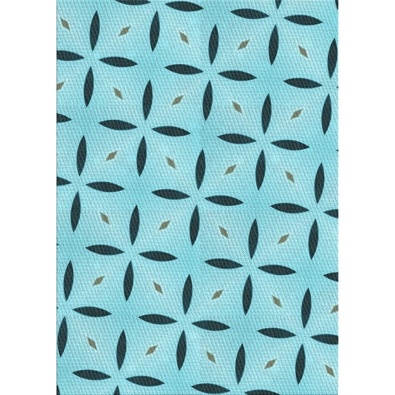 Ahgly Company Machine Washable Indoor Rectangle Transitional Light Sea Green Area Rugs, 3' x 5'