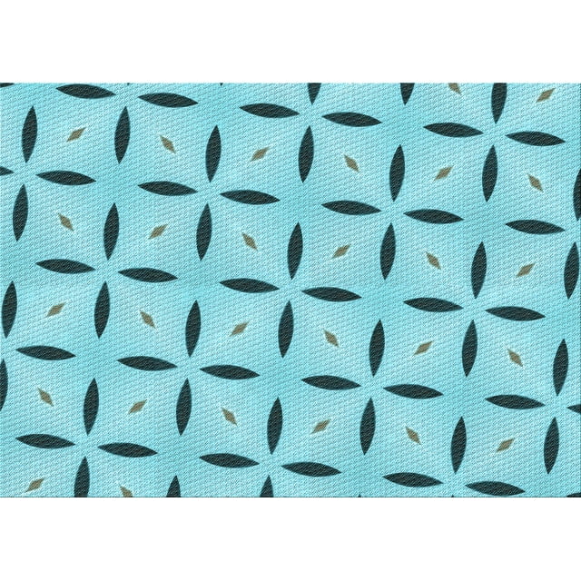 Ahgly Tapis Rectangulaire Lavable en Machine Intérieur Transitionnel Vert Mer Clair, 3 Pieds x 5 Pieds