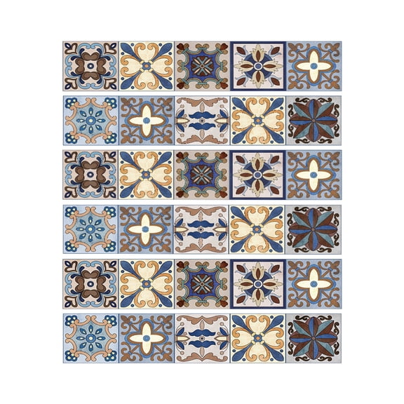 ZPAQI 6Pcs Fancy Pattern Floor Stair Sticker PVC Waterproof Mural Decals Art Wallpaper