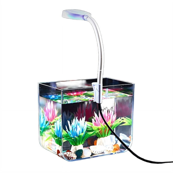 CYFW 360° Small Fish Tank, High Definition PS Aquarium with Chamfered Edges, Clear Betta Habitat for Home and Office Decor, Size 1