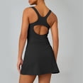 thumbnail image 5 of Cxenplz Womens Square Neck Tennis Dress Pleated Sleeveless Built in Shorts Golf Athletic Dress with Pockets, 5 of 9