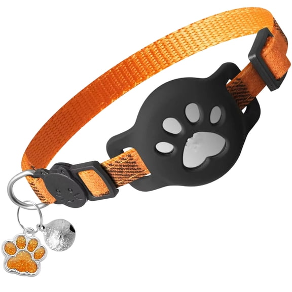 Pet Collar For Apple Airtag, Protective Tracker Case With Anti-Lost Tracking, Reflective Bell Design For Enhanced Safety, Lightweight Durable Material, Adjustable Fit For Cats And