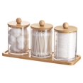 thumbnail image 1 of Soporte Qtip Tbestmax de 300 ml con bandeja de tocador, paquete de 3, transparente, 1 of 6