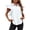White, variant on Women Summer Ruffled Button Down Shirt Short Sleeve