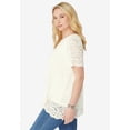 thumbnail image 3 of Roaman's Women's Plus Size Allover Lace Swing Tee, 3 of 4