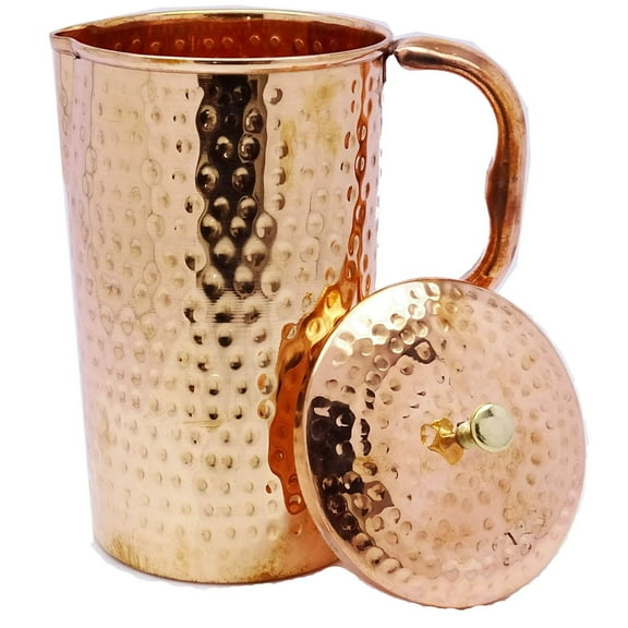 Pure Copper Hammered 2 Litter / 67.62 Oz Water Copper Pitcher/Jug