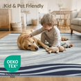thumbnail image 4 of ODIKA 8'x10' Washable Area Rug Non-Shedding, Easy Care, Brushstroke Wave Motif Border Sage That Couch Costal Abstract Flowing Dynamic for King Size Bedroom Under Bed, Master Suite, 4 of 7