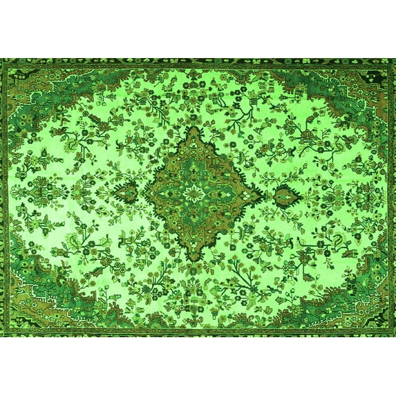 Ahgly Company Indoor Rectangle Persian Green Traditional Area Rugs, 7' x 10'