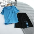 thumbnail image 3 of WOYY Infant Boys Quick Dry Athletic Outfits Short Sleeve T Shirt Shorts Set, Sizes 18-24M, 3 of 3