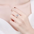 thumbnail image 5 of Anillo de plata esterlina para mujer, anillo de moissanita de cuatro garras de 1 quilate y 2 quilates, anillo Zhoujia, 5 of 5