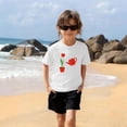 thumbnail image 4 of Girls White T-Shirt Short Sleeve Cotton Kids Top | Cute Valentine's Tulip & Heart Graphic Tee for Ages 4-10,Size 9 T, 4 of 9