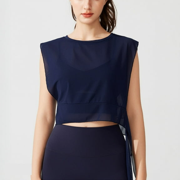 ECZHAW Women Cap Sleeve Cropped Vests for Petite Women Teen Girls, Summer Sleeveless Tank Vest Gym Yoga Going Out