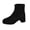 Black, variant on Women's Suede Boots Ankle Booties Chunky Mid Heel Solid Short Boots for Work Casual Fall Winter