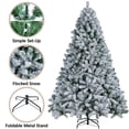 thumbnail image 4 of Alden Design Green Frosted Hinged Flocked Spruce Artificial Christmas Tree, with Foldable Stand 9", 4 of 11