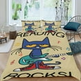 thumbnail image 2 of Pete the Cat Themed Bed Sheet Set Three Piece Set 53x79 In ches Comfortable And Skin Friendly Unique Design Creating A Star Studded Night Home Decor Gifts For Family Friends fans, 2 of 6