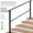 black 1730*990, variant on Height Adjustable Metal Handrail for Outdoor Steps - Stair Railing Kit for Concrete, Porch & Deck Steps, Senior Safety Rail, 54*39*43"