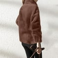 thumbnail image 6 of Women's Double-Faced Fleece Jacket, Stand Collar Zip Up Coat, Thickened Plush Lined Outerwear for Women, Soft Winter Jacket with Full Zipper, Warm Casual Long Sleeve Top Brown L, 6 of 6