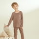 thumbnail image 4 of Conjunto de ropa interior térmica para niños y niñas, con forro largo, ropa interior térmica para niños, color marrón, 4 of 8