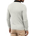 thumbnail image 4 of Gfyviroh Men's Pullover Shirt Vintage Geometric Jacquard Trendy Collared Shirts Slim Fit Long Sleeve Business Dress Shirt, 4 of 5