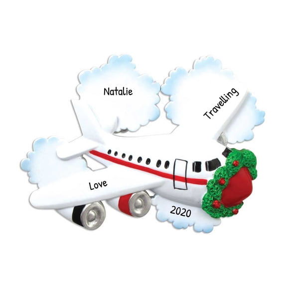 Personalized Airplane Ornaments for Christmas Tree - Airplane Christmas Ornament, Jet Ornament, Commercial Airplane Ornament, Skys the Limit Ornaments - Jetliner - Free Customization