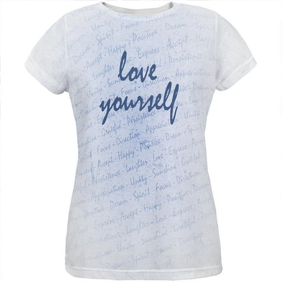 Inspirational Words Love Yourself All Over Womens T Shirt Multi X-LG