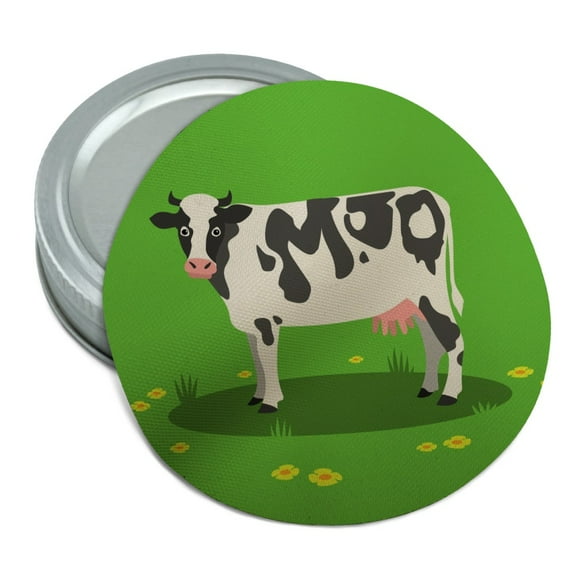Dairy Cow In Field with Flowers Round Rubber Non-Slip Jar Gripper Lid Opener