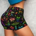 thumbnail image 4 of Psychedelic Mushroom Skull Workout Shorts For Women Scrunch Butt Lifting Yoga Gym Seamless Booty Biker Shorts Medium, 4 of 9