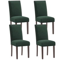 AFO Upholstered Dining Chairs Set of 4, Fabric Kitchen Side Chairs with Solid Wood Legs, Green