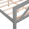thumbnail image 7 of Full Size Daybed Wooden Day Bed Frame with Wood Slat Support Dual-use Sturdy Sofa Bed for Bedroom Living Room, Gray, 7 of 7