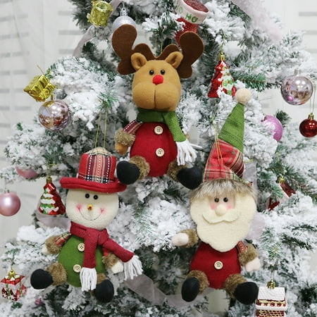 Plush Christmas Ornaments Set Christmas Tree Pendant Decorations Santa Claus Snowman Reindeer Bear Xmas Hanging Ornaments For Home Holiday Party Decor Z Walmart Canada