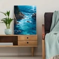 thumbnail image 5 of Ocean Waves Rocky Coastline Impasto Canvas Print Wall Art for Living Room Office Coastal Decor, 5 of 8