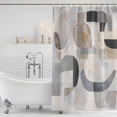 thumbnail image 4 of Abstract Gray Brown Waterproof Fabric Shower Curtain, Modern Geometric Art Waterproof Fabric Shower Curtain for Bathroom Curtains Bathtubs Hotel Washable Shower Curtains with 12 Hooks Stall 48x72in, 4 of 8