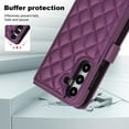 thumbnail image 4 of Case Wallet for Samsung Galaxy A54 5G, [Wristlet & Crossbody Strap] RFID Blocking 5 Card Slots Stand [Shockproof TPU Shell] PU Leather Magnetic Flip Cover Compatible with A54 5G, Darkpurple, 4 of 9