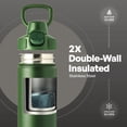 thumbnail image 4 of TAL 28oz Stainless Steel Ranger Push Lock Lid Water Bottle, Army, 4 of 8