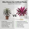 thumbnail image 5 of Artificial Tropical Plant UV Resistant Large Faux Plants Outdoor Fake Boston Ferns Potted Plants Realistic Agave Plastic Hostas Greenery Patio Outside Shrubs Flower Grass Front Porch Decor, Purple*4, 5 of 9