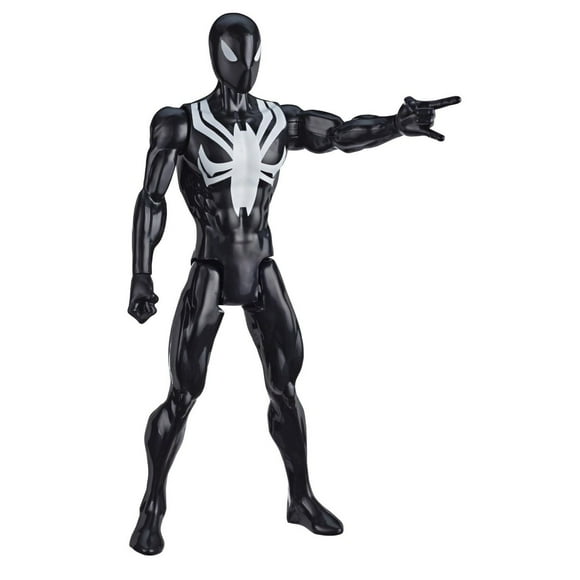Marvel Spider-Man: Titan Hero Series Villains Black Suit Spider-Man 12-Inch-Scale Super Hero Action Figure Toy Great Kids For Ages 4 And Up